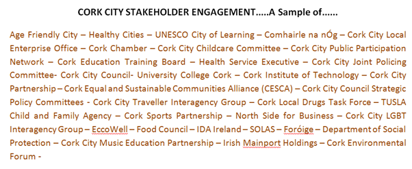 Examples of Cork City Stakeholder Engagement 